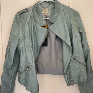 Black Swan Heart faux leather jacket NWT